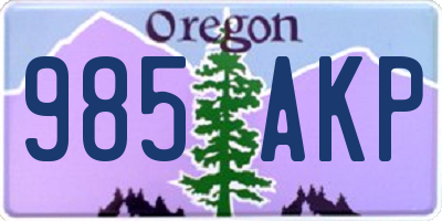 OR license plate 985AKP
