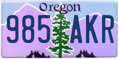 OR license plate 985AKR