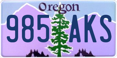 OR license plate 985AKS