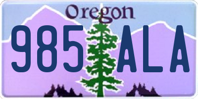 OR license plate 985ALA