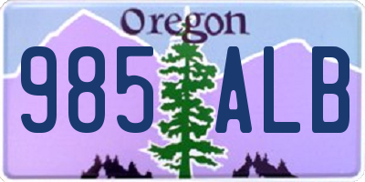 OR license plate 985ALB