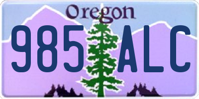 OR license plate 985ALC