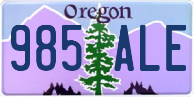 OR license plate 985ALE