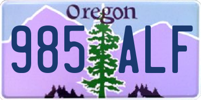 OR license plate 985ALF