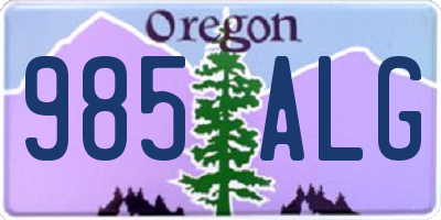 OR license plate 985ALG