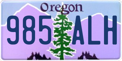 OR license plate 985ALH