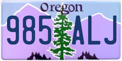 OR license plate 985ALJ