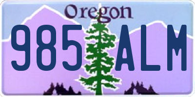 OR license plate 985ALM