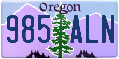 OR license plate 985ALN