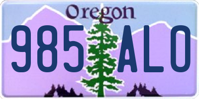 OR license plate 985ALO