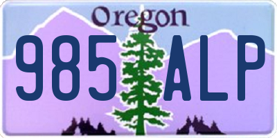 OR license plate 985ALP