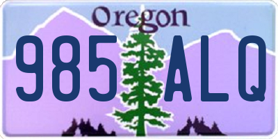 OR license plate 985ALQ