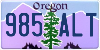 OR license plate 985ALT