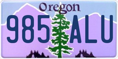 OR license plate 985ALU