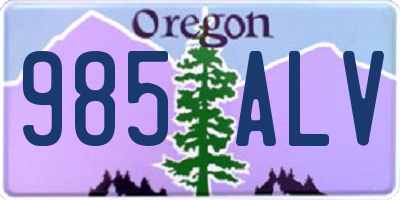 OR license plate 985ALV