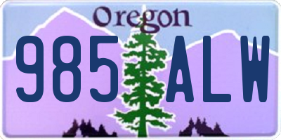 OR license plate 985ALW