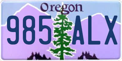 OR license plate 985ALX