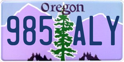OR license plate 985ALY