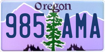 OR license plate 985AMA