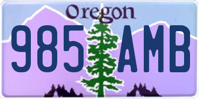 OR license plate 985AMB