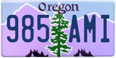 OR license plate 985AMI