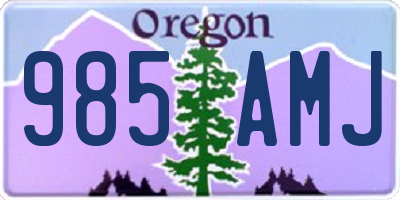 OR license plate 985AMJ