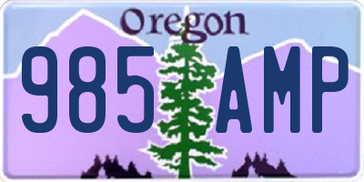 OR license plate 985AMP
