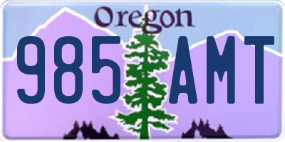 OR license plate 985AMT