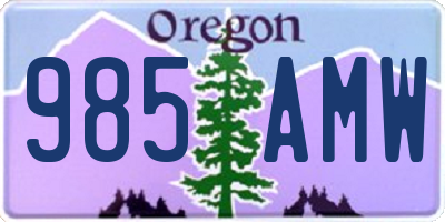 OR license plate 985AMW