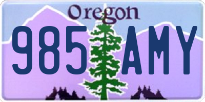 OR license plate 985AMY