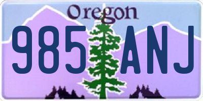 OR license plate 985ANJ