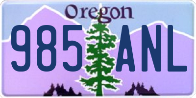 OR license plate 985ANL