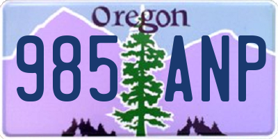 OR license plate 985ANP