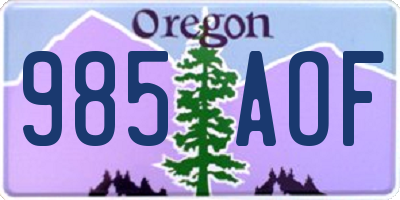 OR license plate 985AOF