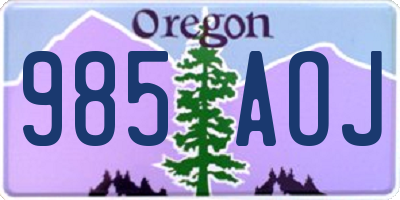 OR license plate 985AOJ