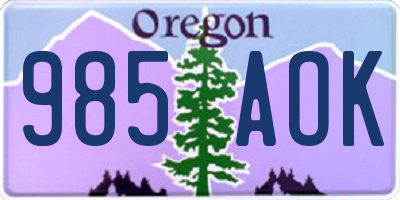 OR license plate 985AOK