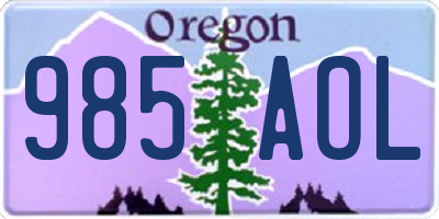 OR license plate 985AOL