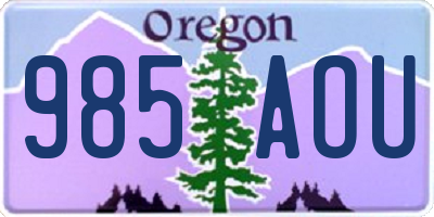 OR license plate 985AOU