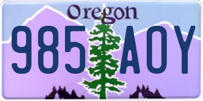 OR license plate 985AOY