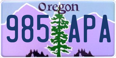 OR license plate 985APA