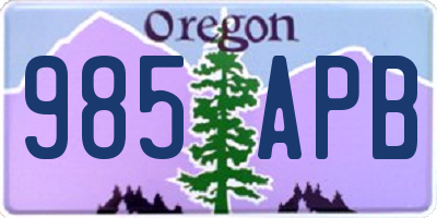 OR license plate 985APB