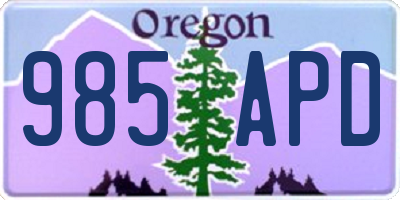 OR license plate 985APD