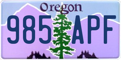 OR license plate 985APF