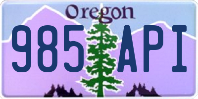 OR license plate 985API