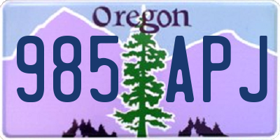 OR license plate 985APJ