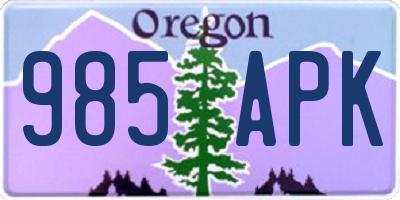 OR license plate 985APK