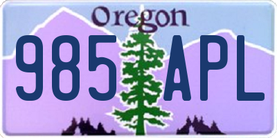 OR license plate 985APL