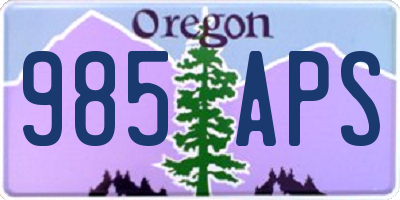 OR license plate 985APS