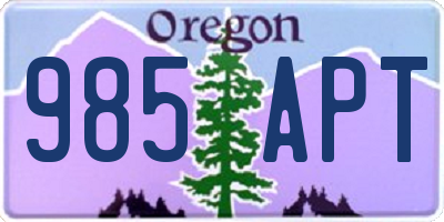 OR license plate 985APT