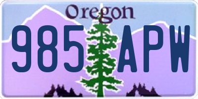 OR license plate 985APW